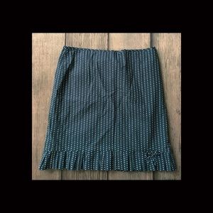 Loft Dress Skirt Navy polkadot with ruffled bottom